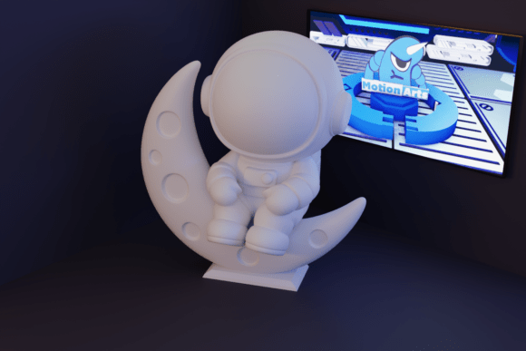 Astronaut Sitting on the Moon: A 3D Model for Contemplation and Creation