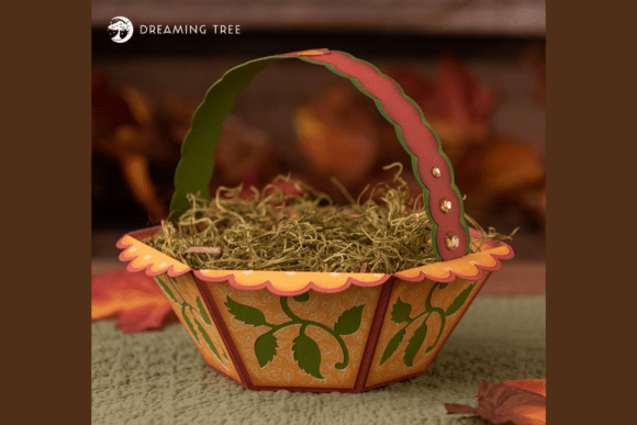 Autumn Gift Basket SVG: A Cozy 3D Paper Craft for Fall Creations
