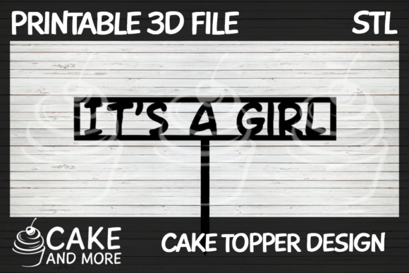 Bold It's a Girl Block Topper Design