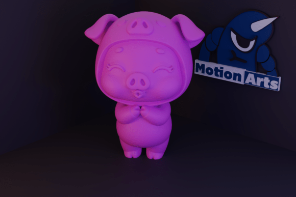 Cute Cartoon Piglet: 3D Printable Model