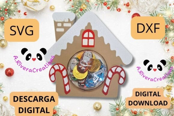 Cute Gingerbread Candy House SVG DXF