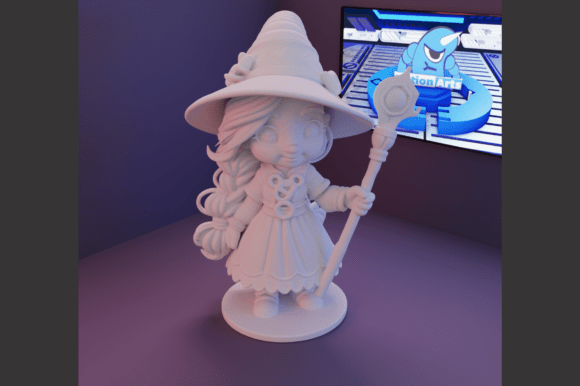 Cute Little Witch: A Magical Addition to Your 3D Printing Collection