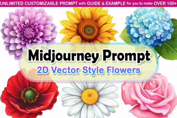 Editable Prompt - 2D Vector Style Flower
