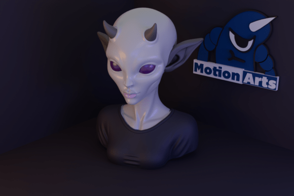 Female Alien Bust Cartoon: A Charismatic Addition to Your 3D Universe