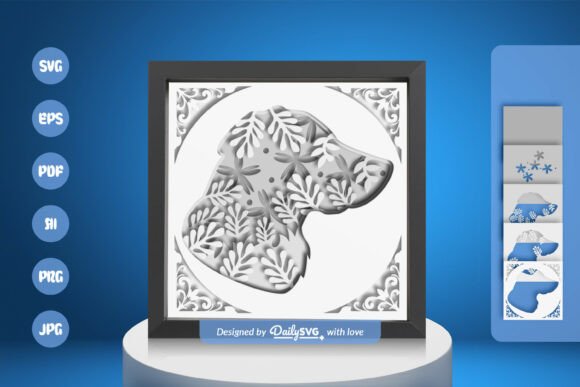 Golden Retriever Dog Head Silhouette Design