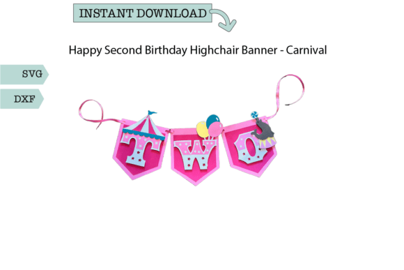 Happy Second Birthday Highchair Banner
