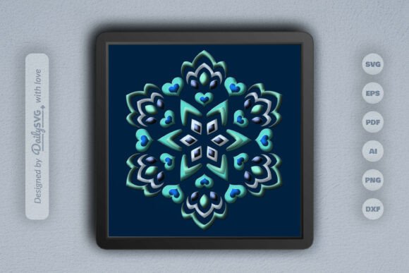 Heart of Snowflake Mandala Layered SVG: Elevating Craftsmanship with Precision and Depth
