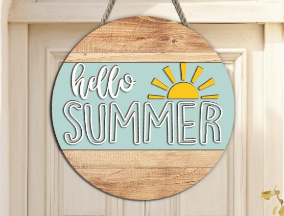 Hello Summer Door Hanger Svg for Creators