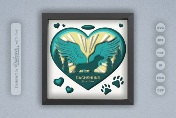 Memorial Dog Dachshund Layered Papercut