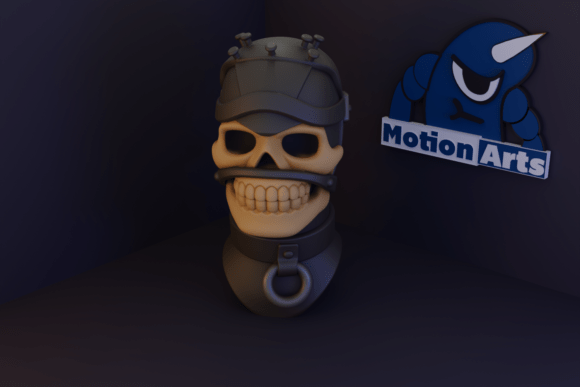 Monster Skull Head with Mask Design