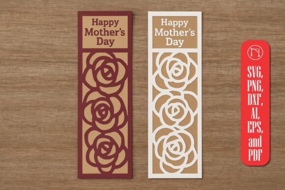 Mother s Day Paper Cut Bookmark SVG