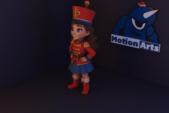 Nutcracker Girl: A Festive 3D Model for Beginners