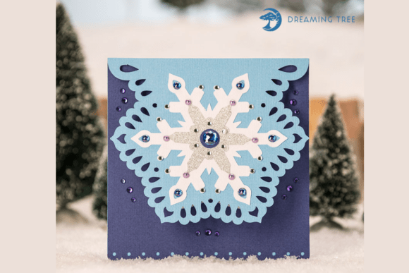 Snowflake Card SVG: A Layered Winter Design