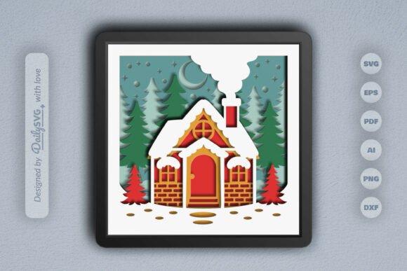 Snowy Christmas Cabin Layered Papercut: A Workflow for Precision Crafting