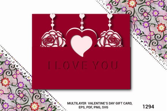 Valentine's Day Gift Card SVG Layer 1294
