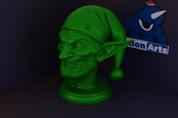 Zombie Elf with Santa Hat: A 3D Model